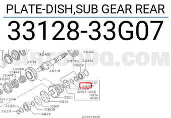 Nissan 3312833G07 PLATE-DISH,SUB GEAR REAR