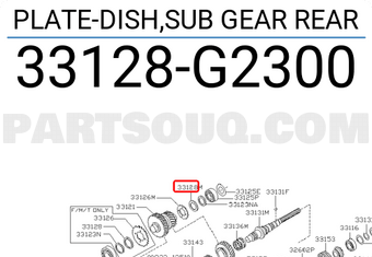 Nissan 33128G2300 PLATE-DISH,SUB GEAR REAR