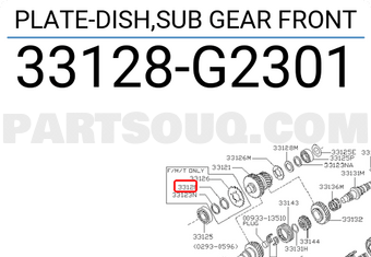 Nissan 33128G2301 PLATE-DISH,SUB GEAR FRONT