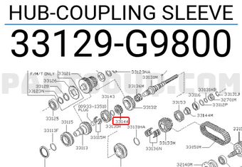 Nissan 33129G9800 HUB-COUPLING SLEEVE
