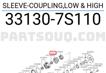 Nissan 331307S110 SLEEVE-COUPLING,LOW & HIGH