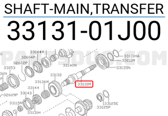 Nissan 3313101J00 SHAFT-MAIN,TRANSFER