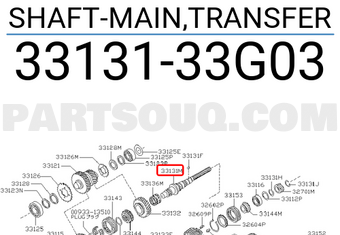 Nissan 3313133G03 SHAFT-MAIN,TRANSFER