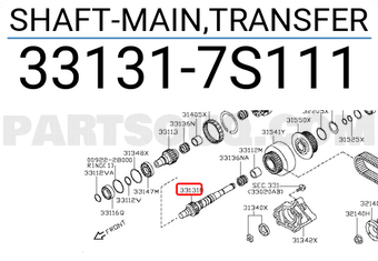Nissan 331317S111 SHAFT-MAIN,TRANSFER