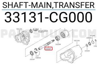 Nissan 33131CG000 SHAFT-MAIN,TRANSFER
