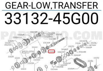 Nissan 3313245G00 GEAR-LOW,TRANSFER