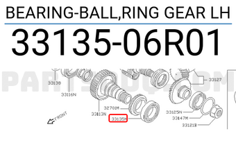 Nissan 3313506R01 BEARING-BALL,RING GEAR LH