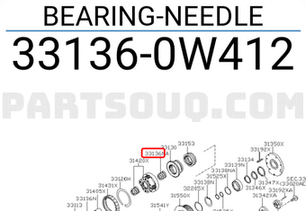 Nissan 331360W412 BEARING-NEEDLE