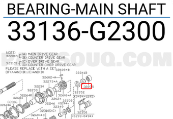 Nissan 33136G2300 BEARING-MAIN SHAFT