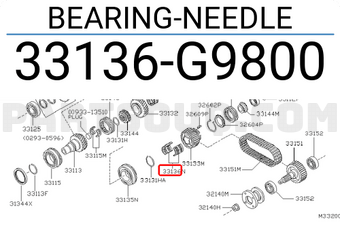 Nissan 33136G9800 BEARING-NEEDLE