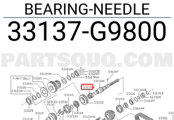 Nissan 33137G9800 BEARING-NEEDLE