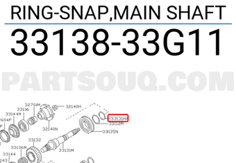 Nissan 3313833G11 RING-SNAP,MAIN SHAFT
