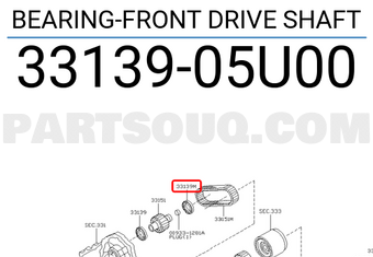 Nissan 3313905U00 BEARING-FRONT DRIVE SHAFT