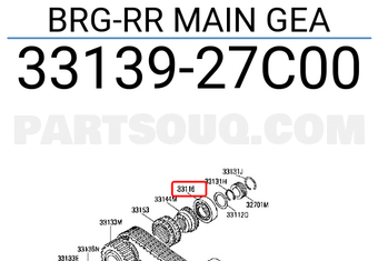 Nissan 3313927C00 BRG-RR MAIN GEA