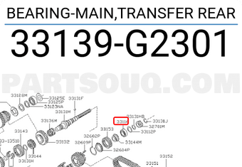 Nissan 33139G2301 BEARING-MAIN,TRANSFER REAR