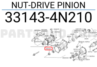 Nissan 331434N210 NUT-DRIVE PINION