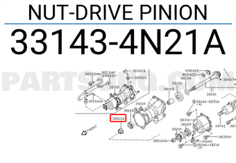 Nissan 331434N21A NUT-DRIVE PINION