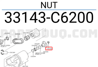 Nissan 33143C6200 NUT