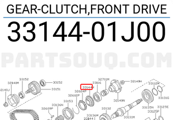 Nissan 3314401J00 GEAR-CLUTCH,FRONT DRIVE