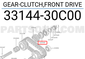 Nissan 3314430C00 GEAR-CLUTCH,FRONT DRIVE