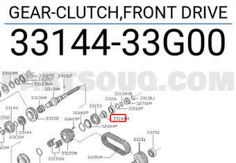 Nissan 3314433G00 GEAR-CLUTCH,FRONT DRIVE