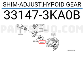Nissan 331473KA0B SHIM-ADJUST,HYPOID GEAR