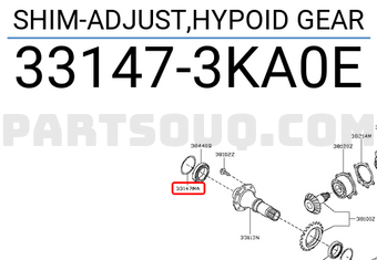 Nissan 331473KA0E SHIM-ADJUST,HYPOID GEAR