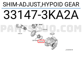 Nissan 331473KA2A SHIM-ADJUST,HYPOID GEAR