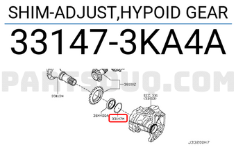 Nissan 331473KA4A SHIM-ADJUST,HYPOID GEAR