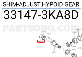 Nissan 331473KA8D SHIM-ADJUST,HYPOID GEAR