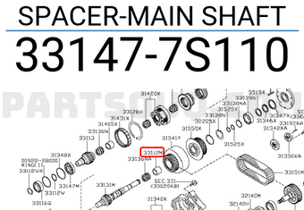 Nissan 331477S110 SPACER-MAIN SHAFT