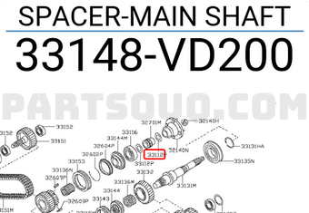 Nissan 33148VD200 SPACER-MAIN SHAFT