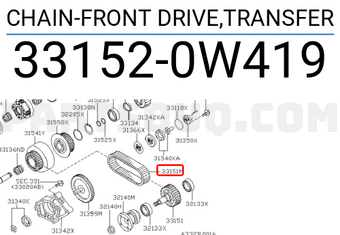 Nissan 331520W419 CHAIN-FRONT DRIVE,TRANSFER