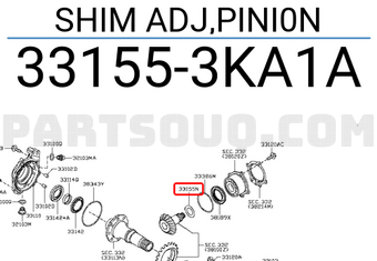 Nissan 331553KA1A SHIM ADJ,PINI0N