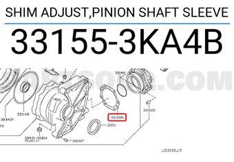 Nissan 331553KA4B SHIM ADJUST,PINION SHAFT SLEEVE
