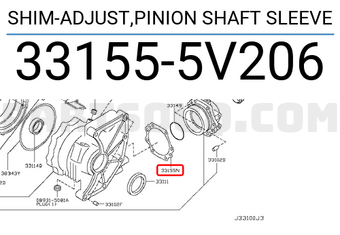 Nissan 331555V206 SHIM-ADJUST,PINION SHAFT SLEEVE