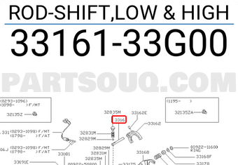 Nissan 3316133G00 ROD-SHIFT,LOW & HIGH