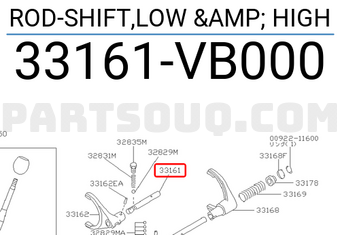 Nissan 33161VB000 ROD-SHIFT,LOW & HIGH