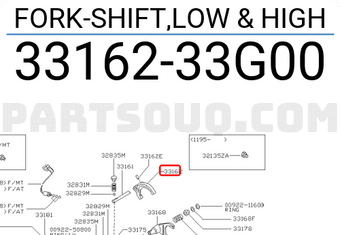 Nissan 3316233G00 FORK-SHIFT,LOW & HIGH
