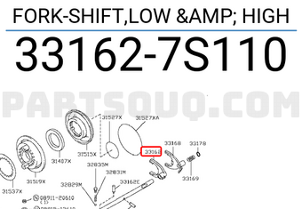 Nissan 331627S110 FORK-SHIFT,LOW & HIGH