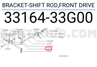 Nissan 3316433G00 BRACKET-SHIFT ROD,FRONT DRIVE