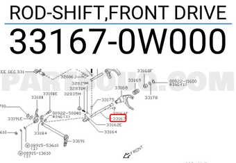 Nissan 331670W000 ROD-SHIFT,FRONT DRIVE