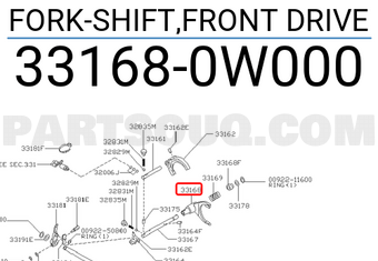 Nissan 331680W000 FORK-SHIFT,FRONT DRIVE