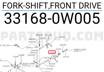 Nissan 331680W005 FORK-SHIFT,FRONT DRIVE