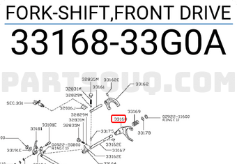 Nissan 3316833G0A FORK-SHIFT,FRONT DRIVE