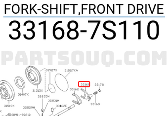 Nissan 331687S110 FORK-SHIFT,FRONT DRIVE