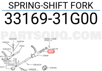 Nissan 3316931G00 SPRING-SHIFT FORK