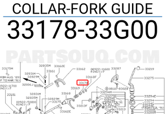 Nissan 3317833G00 COLLAR-FORK GUIDE