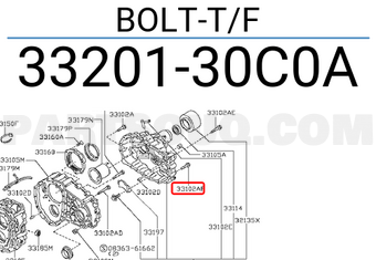 Nissan 3320130C0A BOLT-T/F