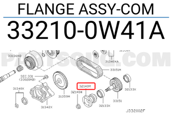 Nissan 332100W41A FLANGE ASSY-COM